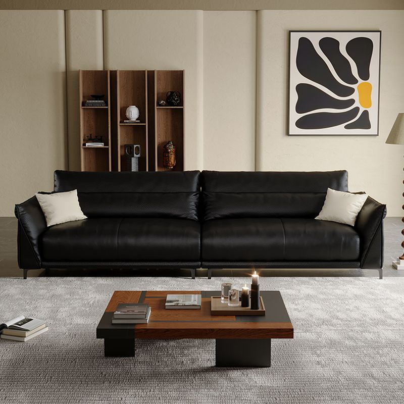 Drawing Room Standard Sofa in Pu Leather/Flannel with Blush/Mocha/Amber Color and Armrest