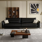Drawing Room Standard Sofa in Pu Leather/Flannel with Blush/Mocha/Amber Color and Armrest