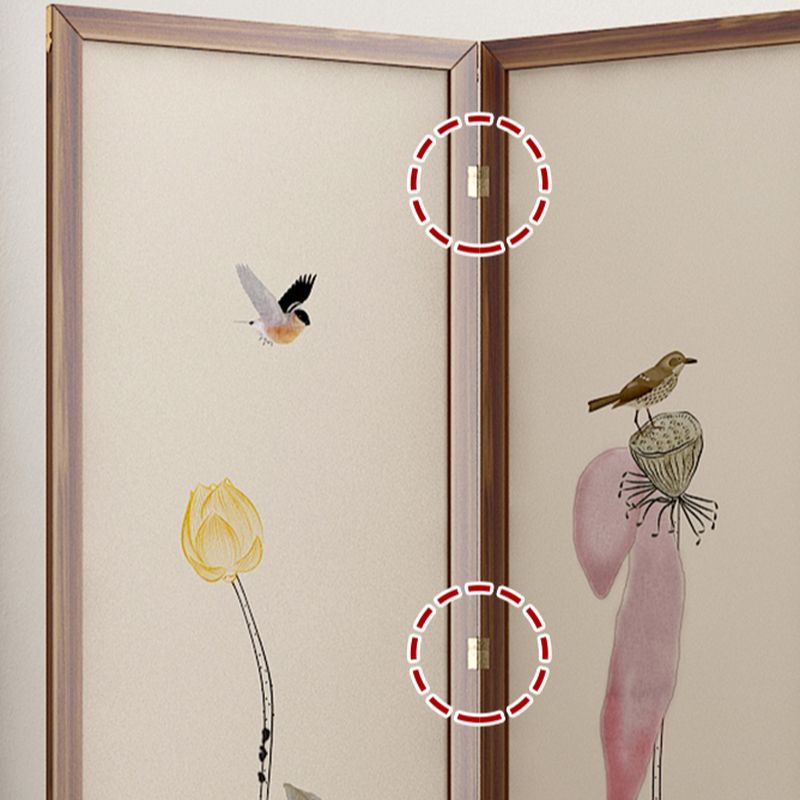 Cocoa Translucent Indoor Foldable Temporary Wall Divider with Gauze, 3/4 Panels, Standalone