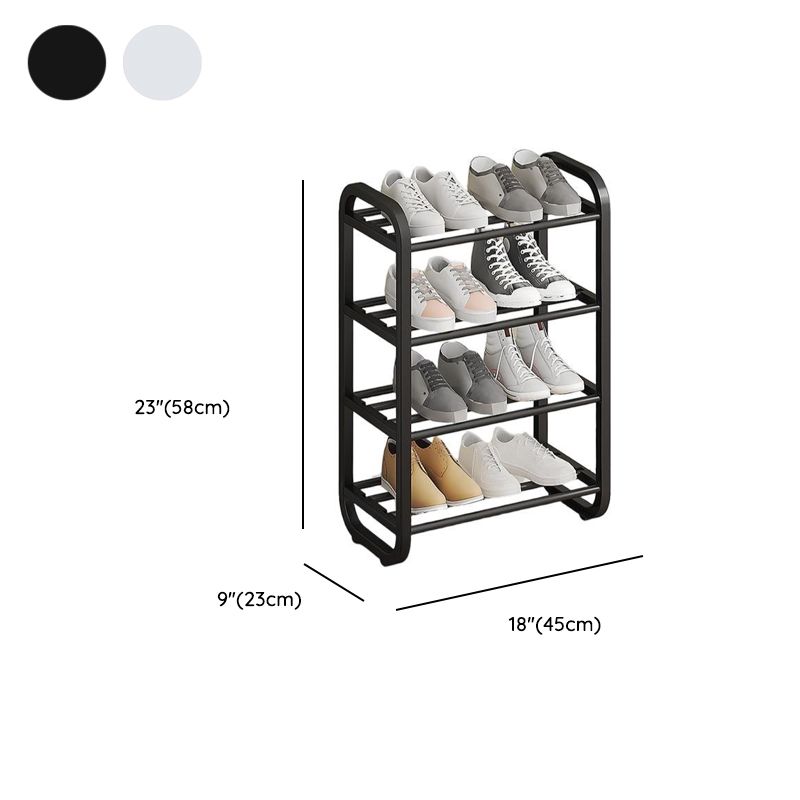 Art Deco Alloy Rectangle Shoe Rack with 6 Shelves for 11-20 Pairs in Drawing Room