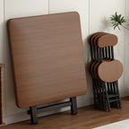 Composite Wood Dining Table with Crossed Legs, Scratch-proof and Foldable, Square Top for 2-seater