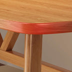 Composite Wood Dining Table with Trestle Base, Scratch-proof and Seating for 4