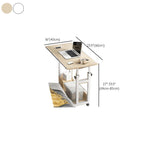 Casual Wood Stand Vertical Adaptable Height Laptop Cart with Wheels