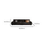 Standard Sofa in Midnight Black Soft-pile Fabric with 3 Pillows