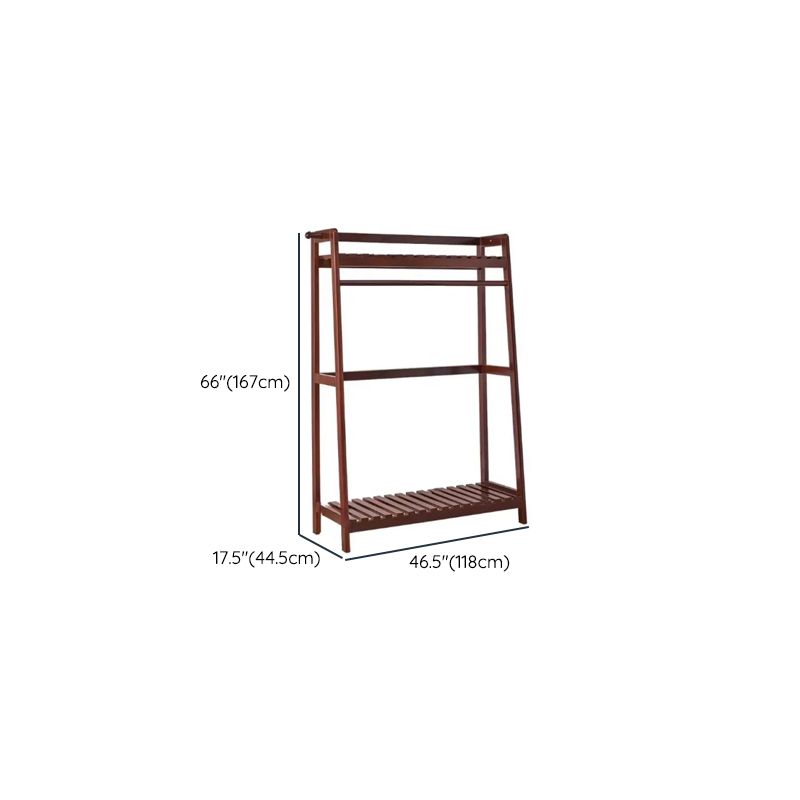 Modern Simple Style Hall Rack with Receptacle, 1 Shelf, Beech Wood Frame, and Wood Hook