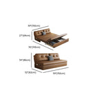Cocoa Upholstered Futon Sofa Bed with Tufted Back & Repository
