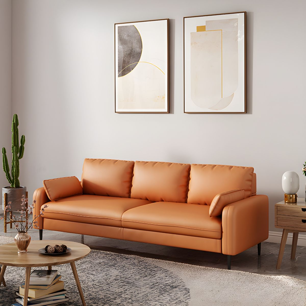 Modern Pillow Back Sofa with Storage Not Included for 35-40 Women