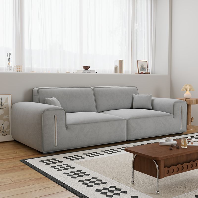 Drawing Room Standard Sofa in Black/Light Gray/Light Brown with Armrest