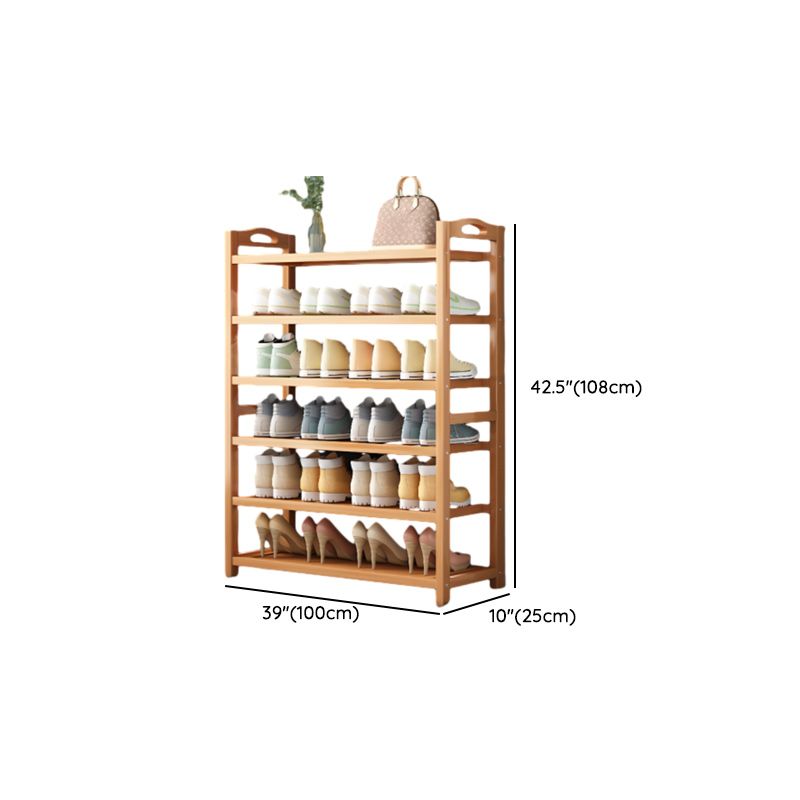 Bambusa Rectangle Nature Shoe Rack with 5/6/3 Shelves, Floor Mounted for 11-30 Pairs in Sitting Room