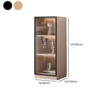 Modern Simple Style Rectangular Accent Cabinet with Closet, Lumber Countertop, Glazed Door in Sand
