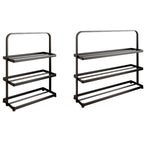 Art Deco/Glam Iron Rectangle Shoe Rack with 3 Shelves for 1-10 Pairs in Drawing Room
