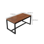 Industrial Rectangle/Square Solid Wood Table with Eased Edges, No Seating, and Assembly Required