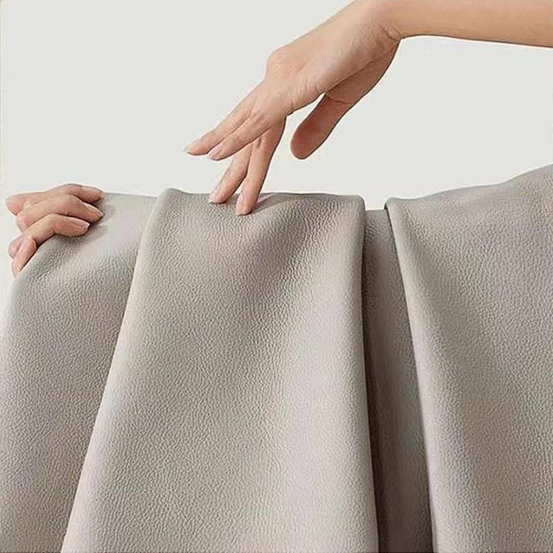 Trendy Panel Headboard in Natural Wood with No Distressing, Rectangle Shape for King/Queen/Full Bed, Cotton Upholstery, Standard Height