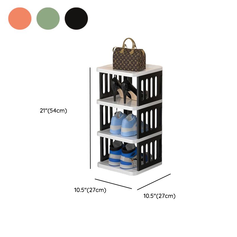 Art Deco Polymerized Material Square Shoe Rack with 2/3/4 Shelves, 1-10 Pairs Capacity for Drawing Room