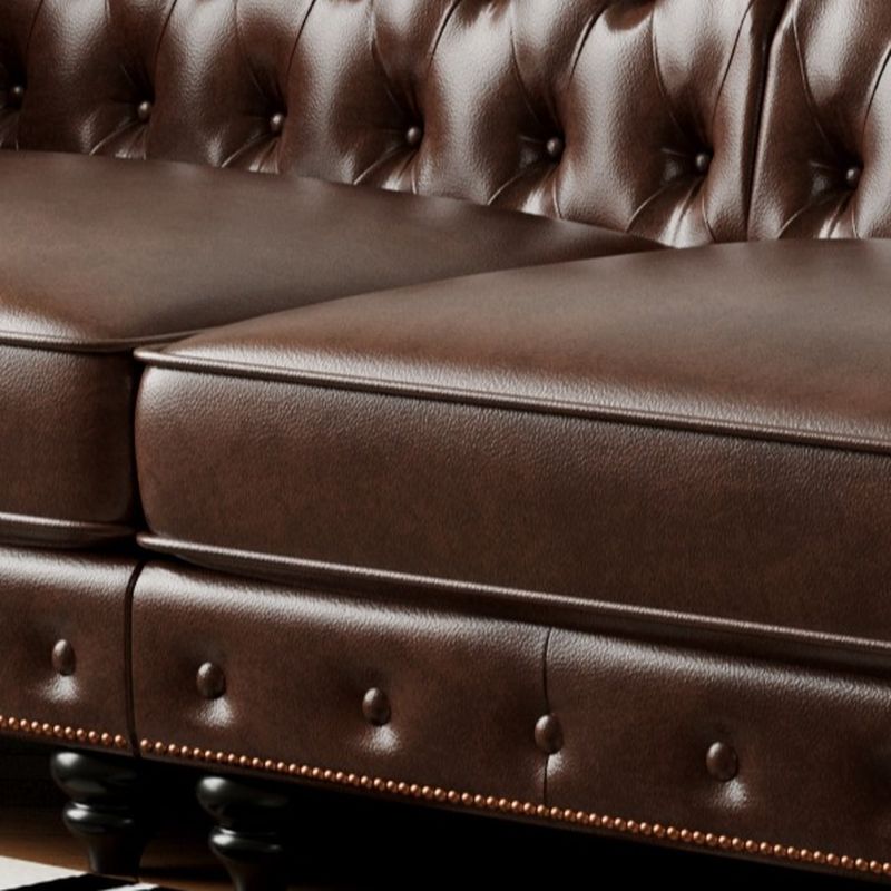 Drawing Room Standard Sofa/Loveseat in Midnight Black/Sage/Espresso with Armrest