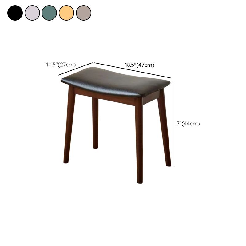 Casual Rectangular Solid Color Standard Ottoman in Pleather with Black/Lime Green/Citrus Color Upholstery