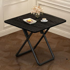 Laminate Dining Table with Crossed Legs, Foldable Square Design for 2-Seater, Anti-Fouling