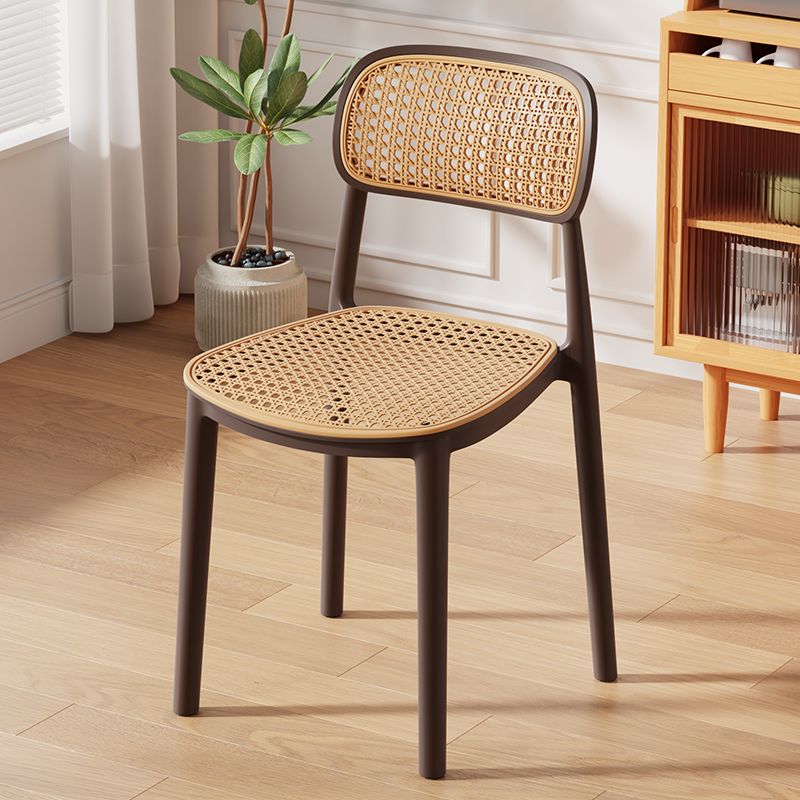 Art Deco Parlor Side Chair with Ventilated Back, Ink/Dark Gray/White Synthetic Material Legs, Pile-upon-able, and Foot Pads