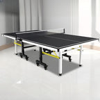 Indoor Synthetic Laminate Ping Pong Table with Ink/Cerulean Top and Included Paddle
