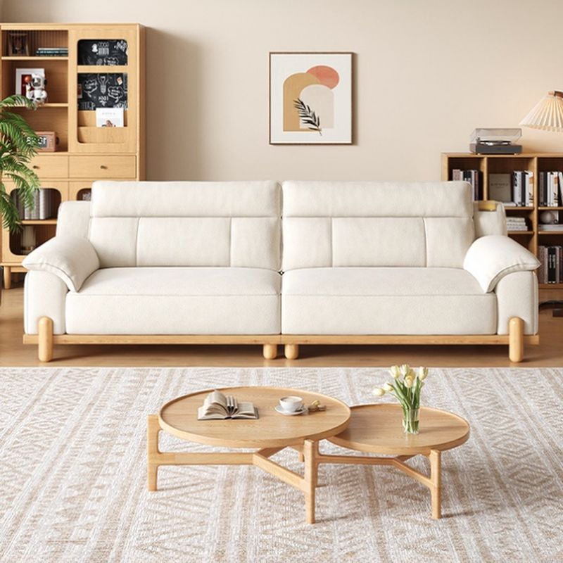 Contemporary Modern Off-White Water Resistant Solid Color Standard Sofa for 2 People or Seats 1