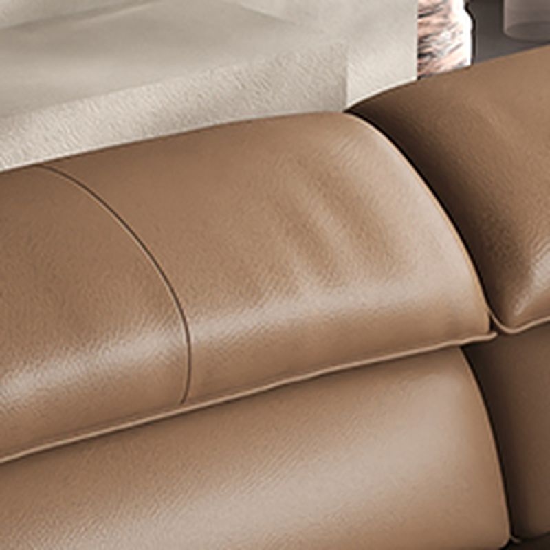 Mocha Full Grain Leather Standard/Single Sofa with 3/1 Pillows