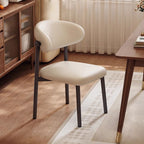 Art Deco Dinette Side Chair with Ventilated Back, Cushion Upholstery, Alloy Legs, and Foot Pads