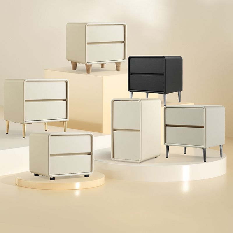 Casual Composite Wood Drawer Storage Nightstand