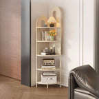 Modern Nook Accent Chest with Scratch-shielded 5 Shelves, Metal Countertop in Midnight Black/Chalk
