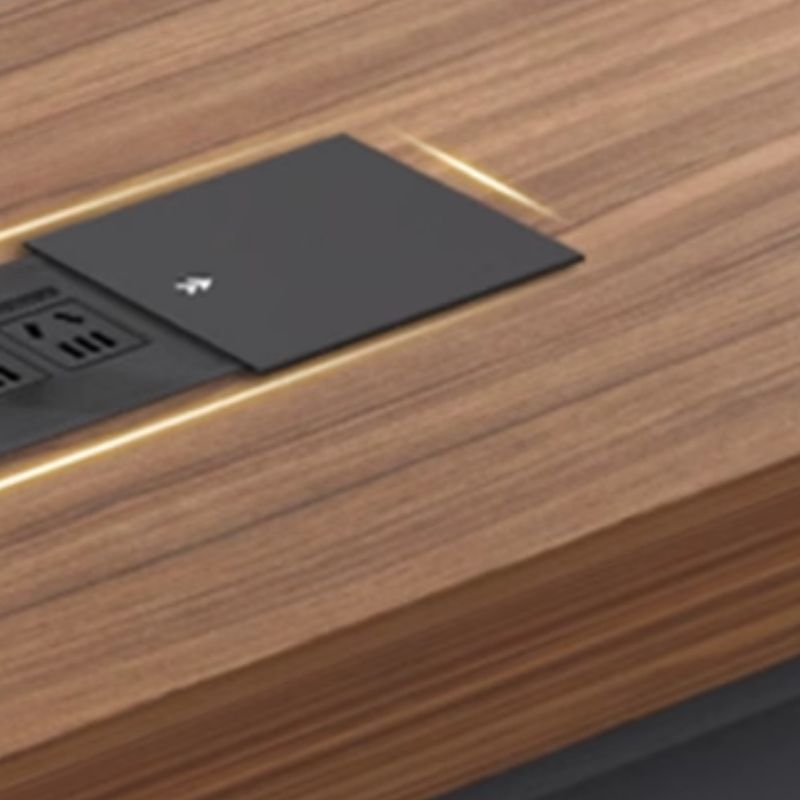 Executive Desk with Lockable Drawer, Integrated Cable Management, CPU Stand, and Desk Return