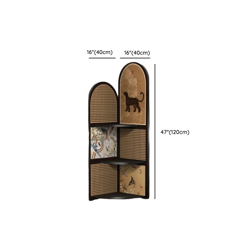 Modern Simple Style Nook Decorative Cabinet with 3/4 Exterior Shelves, Laminate Countertop in Midnight Black