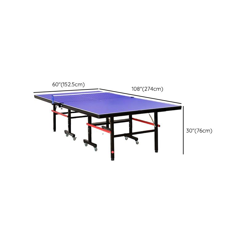 Dual-Tone Cerulean/Olive Green Indoor/Outdoor Ping Pong Table with Synthetic Laminate and Paddle