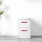 Modern Steel Vertical Filing Cabinet with Lock, Drawers & Self-Close Glides