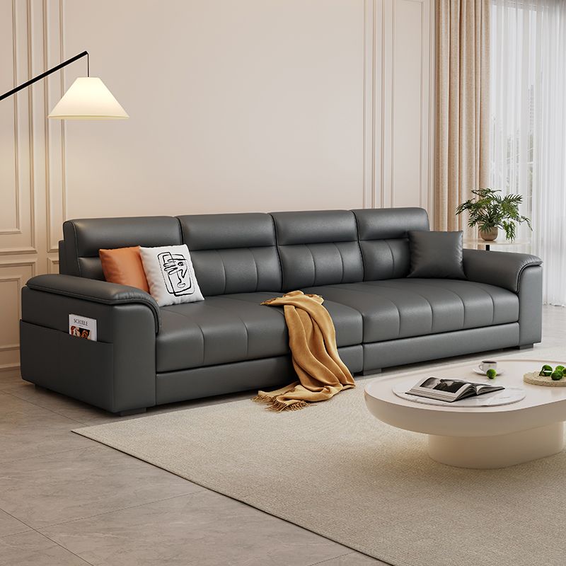 Modish Solid Color Stain Resistant Standard Sofa/Loveseat in Light Gray/White/Light Yellow for 6-Seater/5 Person/4-seater with 2 Pillows