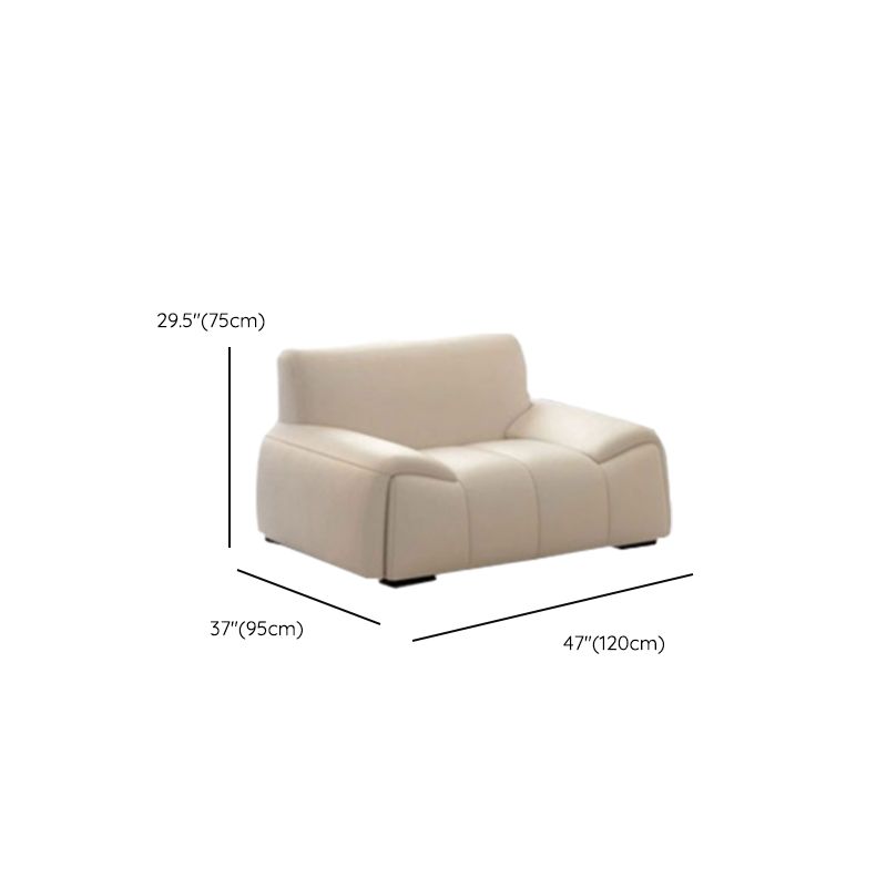 White Standard/Single Sofa with 3 Pillows for Drawing Room