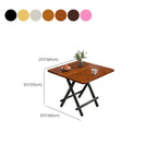 Trendy Folding Square/Rectangle Bi-fold Table in Midnight Black/White, Scratch-shielded with Manufactured Wood Top