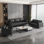 Modern Faux Leather Loveseat with Pillow Back and Foam Seat Fill