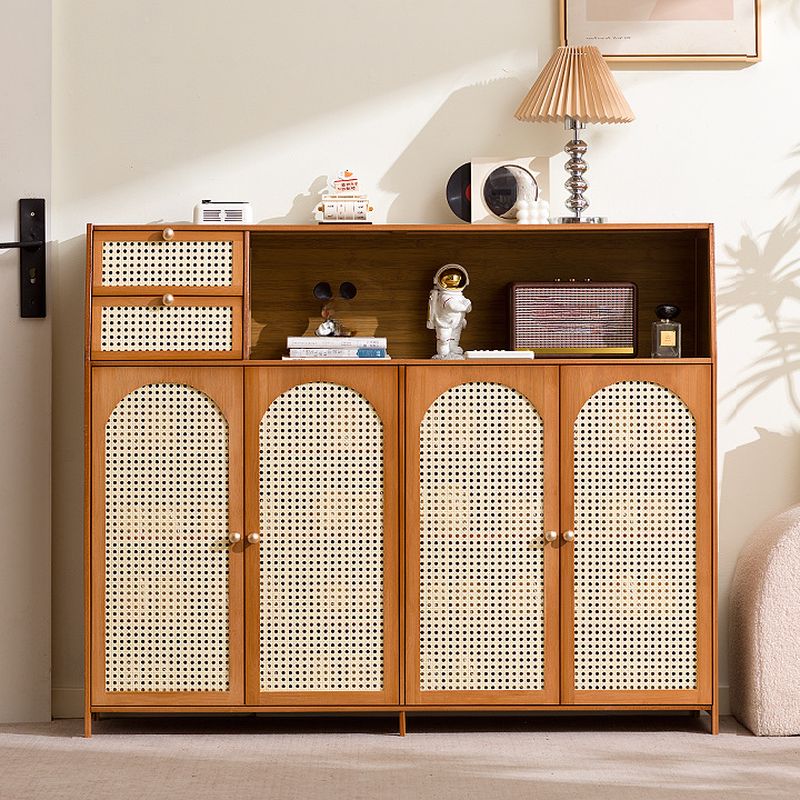 Tan Bambusa Shoe Stack with 6 Tiers/5 Tiers and Dustproof Cover