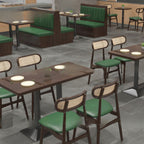 Modern Simple Style Double Sided Booth/Single Sided Booth in Jade Green with Cushioned Back