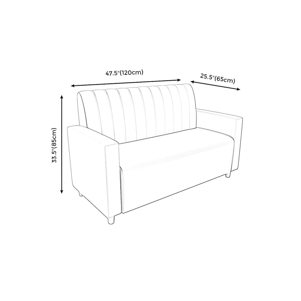 47.27"D x 25.59"W x 33.46"H Contemporary Glam 2-seat Sofa for Restaurant
