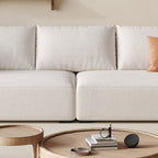 Modish Solid Color Stain Resistant Standard Sofa in Black/Light Gray/Beige for 6-Seater with 2 Pillows