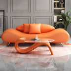 Armless Sofa 25.59" High Contemporary for Apartment Wooden Frame