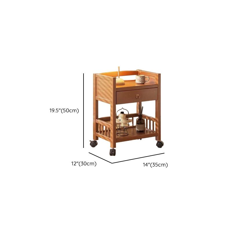 Tan Modern Tower Shelf with Compartment Drawers