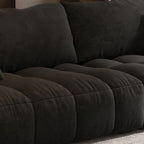 Modish Solid Color Scratch-durable Water Resistant Standard Sofa/Loveseat in Black, Seats 3/4-seater/5 Person with 3 Pillows