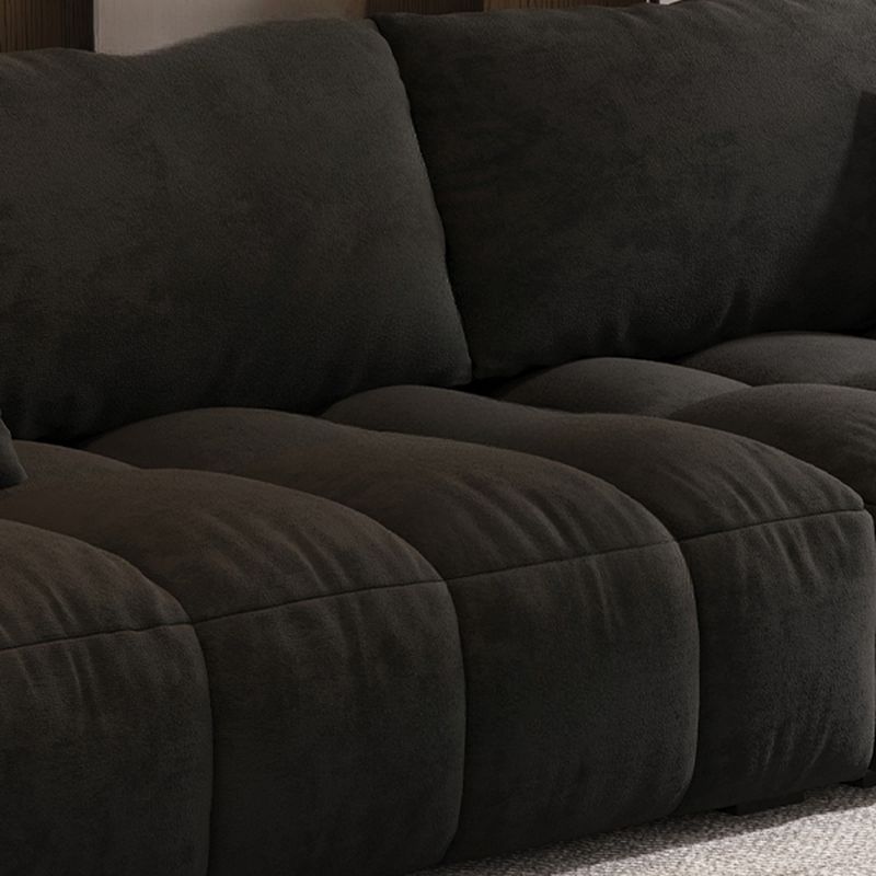 Modish Solid Color Scratch-durable Water Resistant Standard Sofa/Loveseat in Black, Seats 3/4-seater/5 Person with 3 Pillows