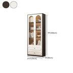 Detached Scratch-immune Accent Cabinet with Glazed Door, Adjustable Shelf, Cabinet Knobs, Soft Close Drawer, and Stain Resistant Finish