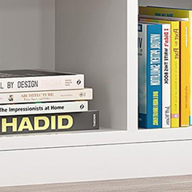 Modern Horizontal/Vertical Cubes Storage in Wood with Closed Back and 3-Shelf/4 Shelves