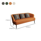 Modern Water Resistant Standard Sofa in Solid Color with 3 Pillows and Recessed Arm