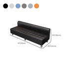 Contemporary Faux Leather Grey/Cerulean/Apricot Sofa for The Parlor