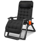 Grey/Midnight Black Compact Recliner Chair with Standard (No Motion) Base and Independent Foot Movement, Button-tufted Detachable Cushion & Cupholder Included/Not Included