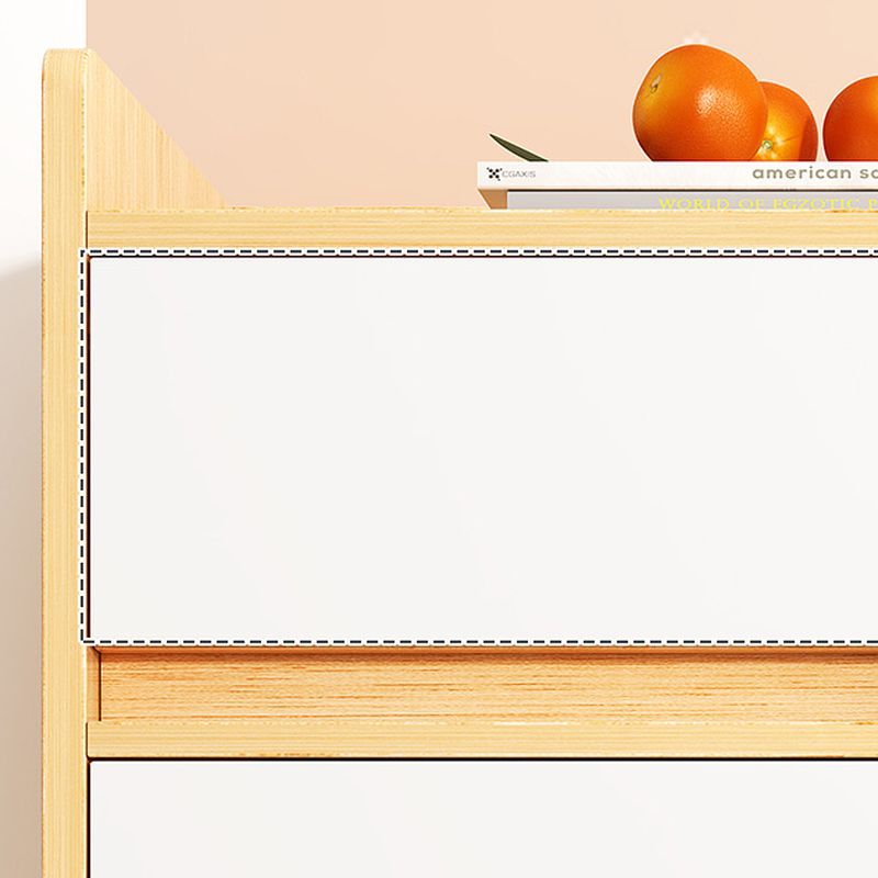 Reclaimed Wood 5 Tiers Shoe Tower with Shelf, Compartments, Cabinet Door, Dustproof, and Closed Back